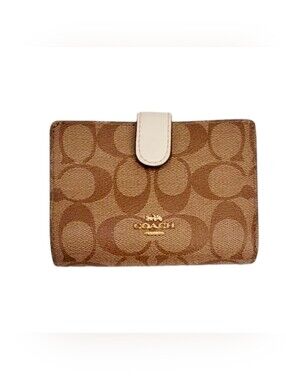 Coach Beige Colorblock Signature Wallet